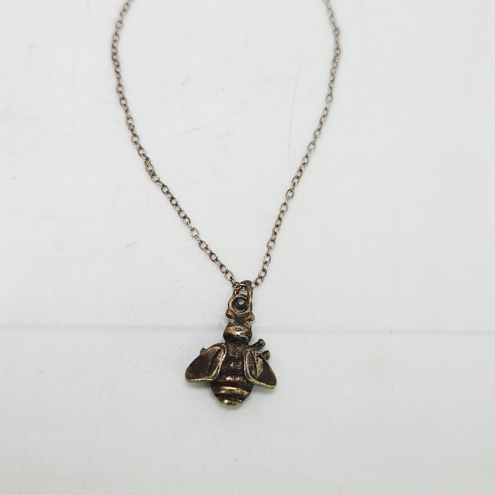 Vintage Sterling Silver 925 Bumble Bee Insect Charm Chain Bracelet Thin Dainty